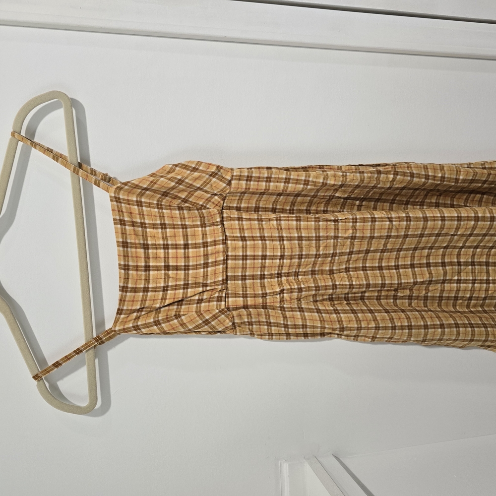 Arizona Jean Company Asymmetrical Plaid Dress - Brown and Tan